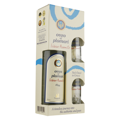 Ouzo of Plomari 70cl 40° Coffret avec 2 verres